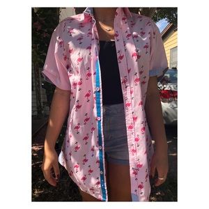 Flamingo Button Up